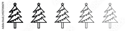 Christmas tree icon vector collection. EPS 10