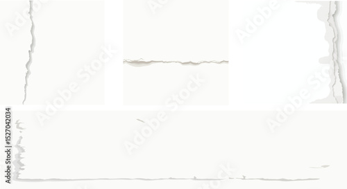 Torn sheets of paper.vector grunge frame.torn paper strips set