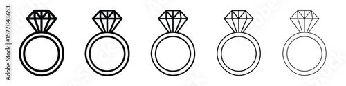 Diamond ring icon vector collection. EPS 10