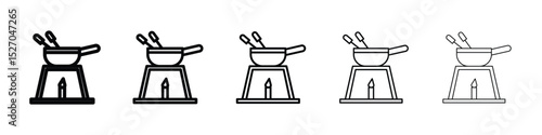 Fondue pot icon vector collection. EPS 10