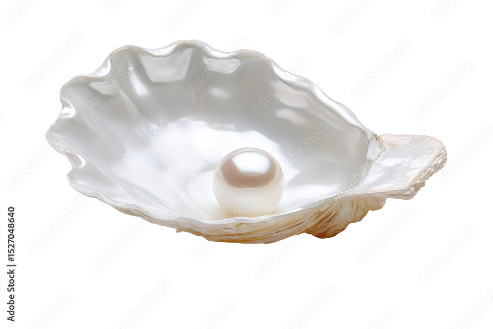 Naklejka premium A pearl is sitting in the center of a shell