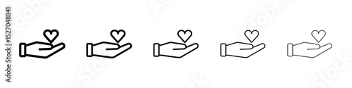 Hand holding heart icon vector collection. EPS 10