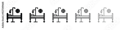 Hospital bed icon vector collection. EPS 10