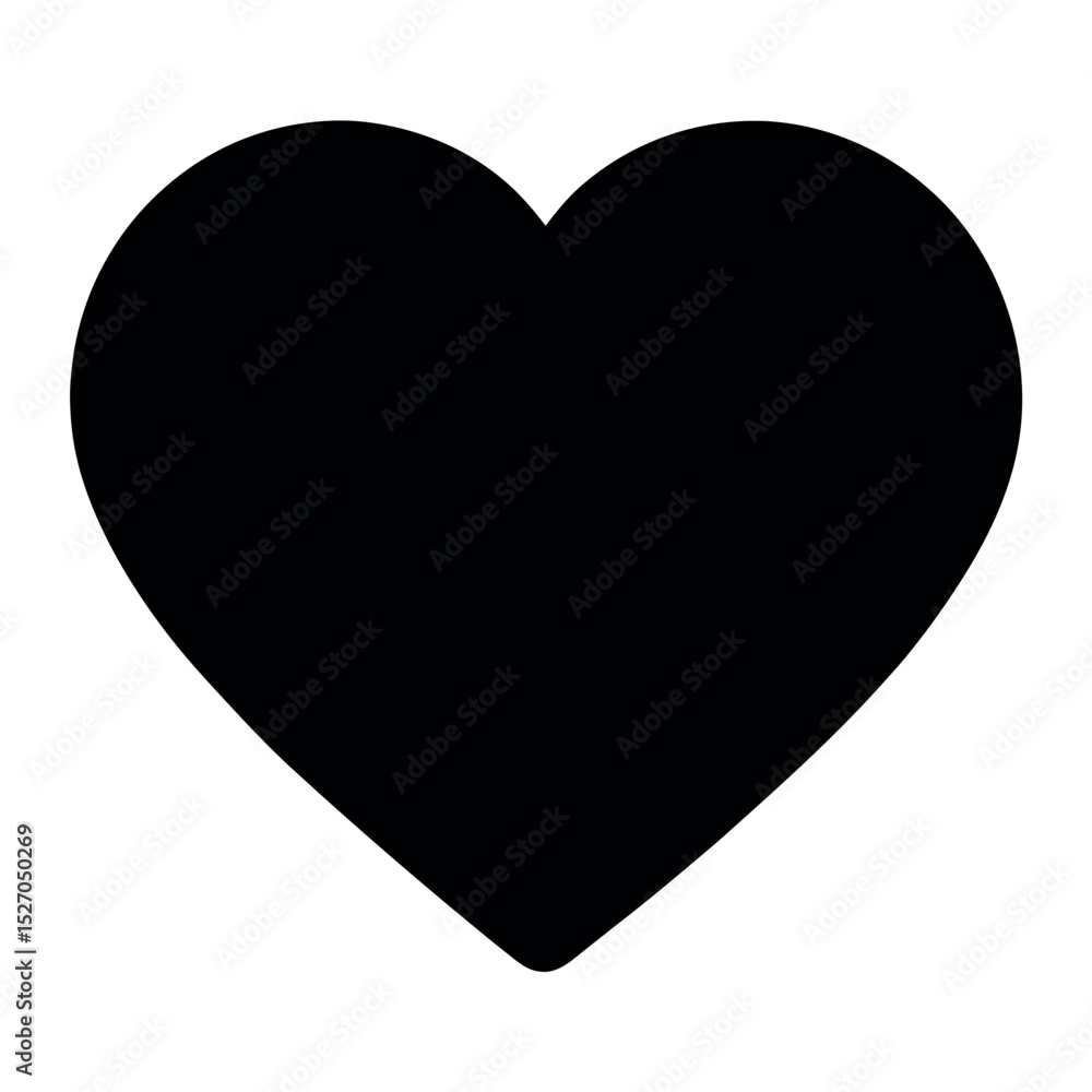 Solid black heart silhouette – Vector Illustration Solid black heart silhouette – Vector Illustration