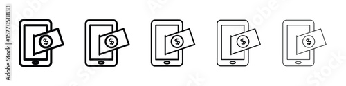 Send money smartphone icon
