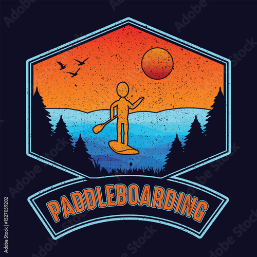 Paddleboarding T-Shirt Design, Typography, Vector Illustration