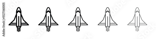 Space shuttle icon vector collection. EPS 10