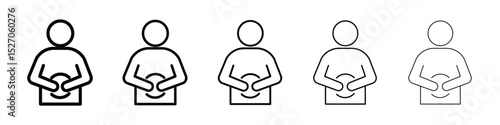 Stomachache icon vector collection. EPS 10