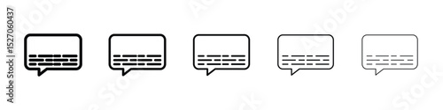 Subtitles icon vector collection. EPS 10
