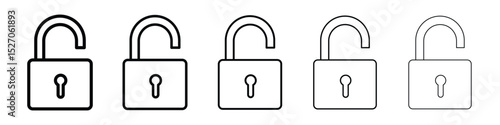 Unlock icon vector collection. EPS 10