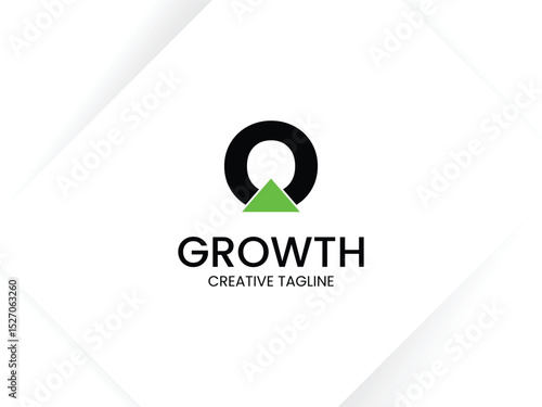 Simple and minimalist monogram letter O growth logo. Initial O with arrow up for invest and finance logo