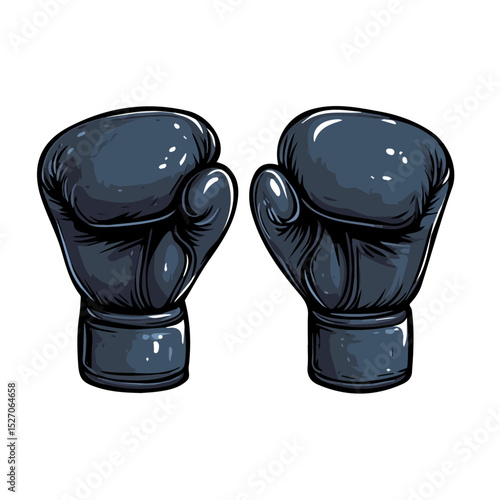 MMA Gloves 2D flat vector illustration, isolated on a white background.