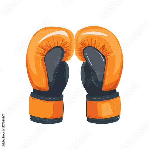 2D flat vector illustration of MMA Gloves, isolated on a white background.