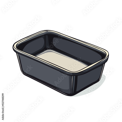 2D flat Loaf Pan vector illustration, isolated on a white background.
