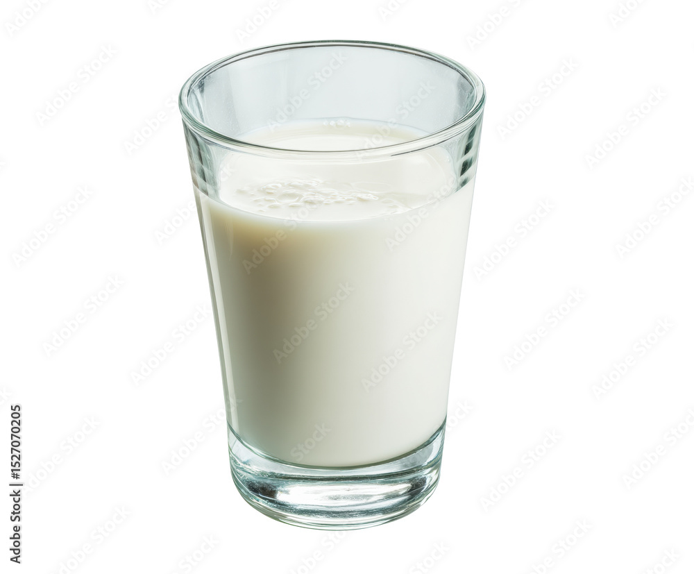 Refreshing glass of milk served on a wooden table, cut out transparent Refreshing glass of milk served on a wooden table, cut out transparent