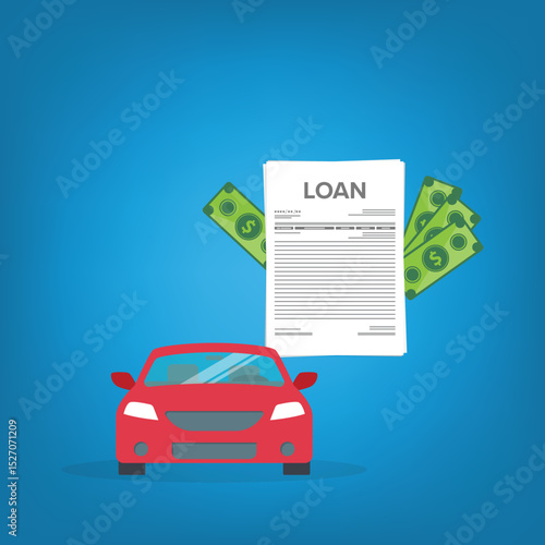 Car bank credit. Finance management. Loan agreement. Money credit. Loan disbursement, quick loan service, easy credit.