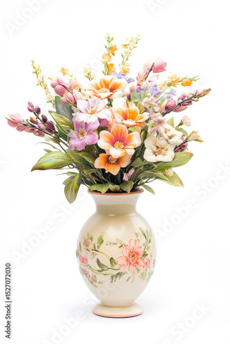 Wallpaper Mural Retro floral arrangement in a classic vase, high-resolution cutout for print, interior design concepts, or elegant compositions. Torontodigital.ca