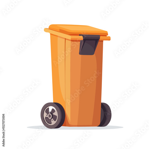 2D flat Industrial Trash Bin illustration vector, isolated on a white background.