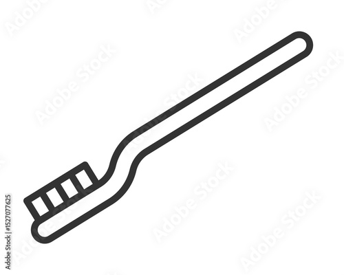 Clean line art icon of a toothbrush. Represents dental hygiene, healthcare, and daily routine. Versatile for web design, apps, or healthrelated materials.
