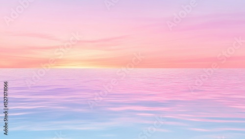 Pastel sunset over a hazy ocean