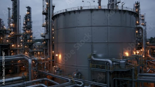 Wallpaper Mural Oil refinery from industrial zone, oil and gas petrochemical industry, oil and gas storage tank pipe Torontodigital.ca