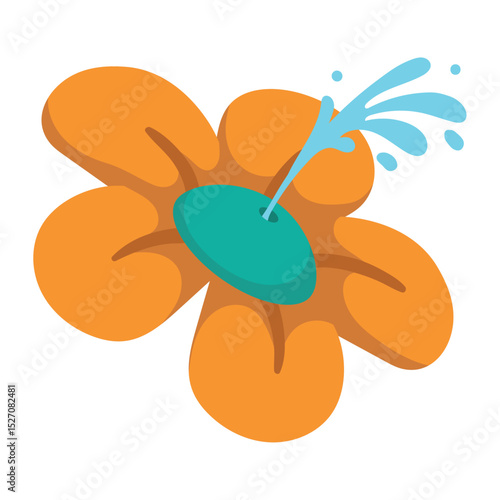 Squirt Flower Vector Illustration: Playful Cartoon Prank Toy