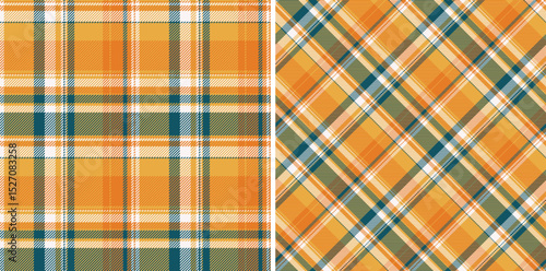 Texture textile check of pattern seamless plaid with a tartan vector background fabric. Set in novelty colors of most comfortable furniture.