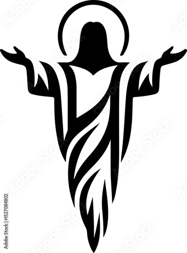 sketch vector illustration silhouette design icon logo symbol classic vintage savior descends to save mankind