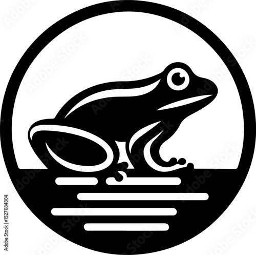 sketch vector illustration silhouette icon logo symbol mascot animal frog as rain caller classic vintage abstract modern style
