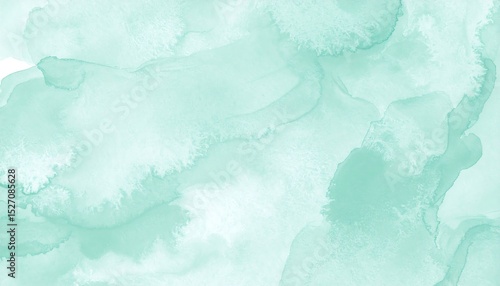 Abstract mint green watercolor wash