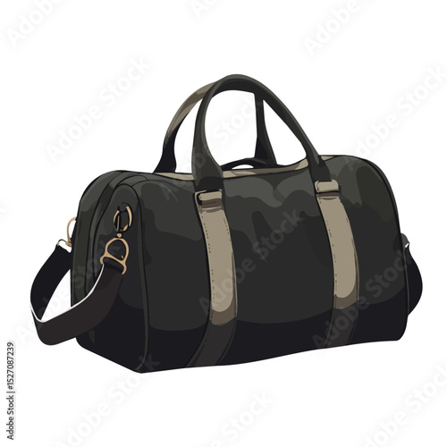 2D flat Duffel Bag illustration vector, isolated on a white background.