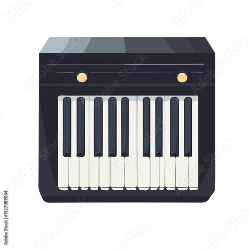 Digital Piano illustration vector 2D flat, isolated on a white background.