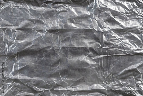 Transparant wrinkled plastic, white plastic or polyethylene bag texture, macro,no background
