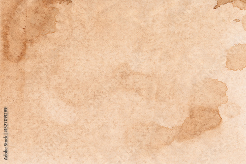 textura de hoja manchada de café. vintage brown watercolor stain on textured paper, abstract coffee spill effect.