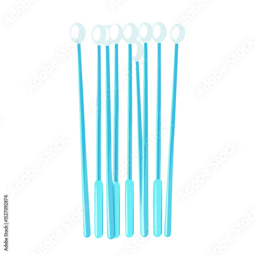 Cotton Swabs illustration vector 2D flat, isolated on a white background.
