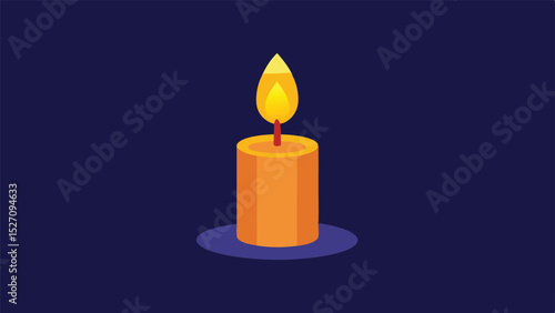 Silhouette design of a glowing candlelight flame with soft lens blur effect vector illustration