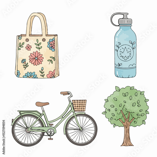 Eco Lifestyle Essentials Flat Icons
