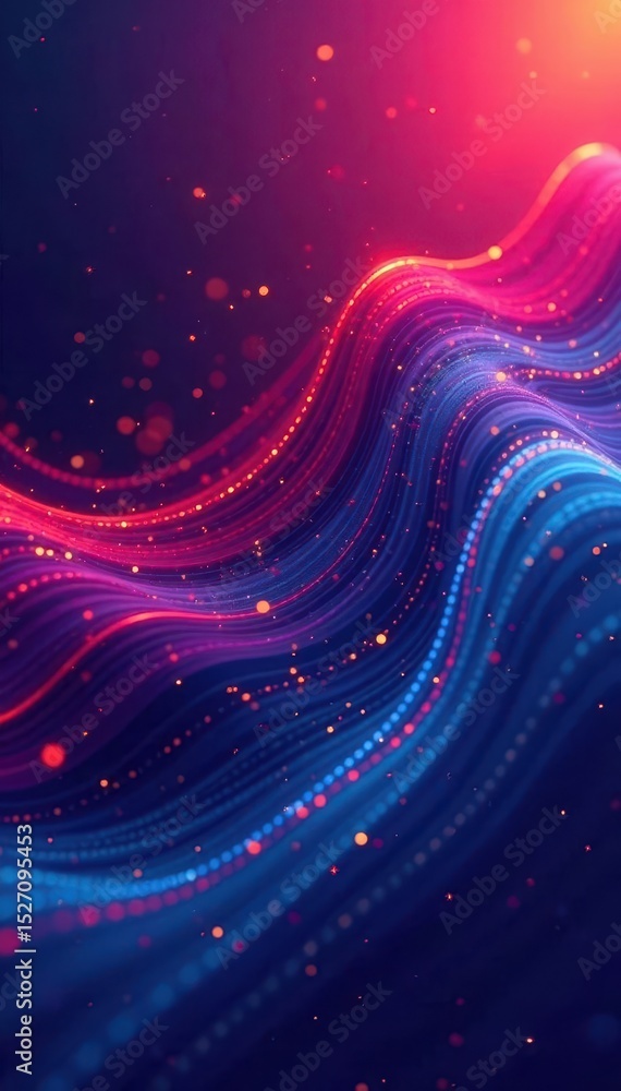 Obraz premium Abstract wavy lines, dynamic vector background, red, minimal, complex