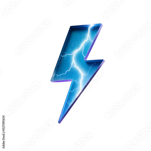 Free Download Abstract blue lightning bolt energy power symbol design icon fast glow on transparent background - GFXLoad