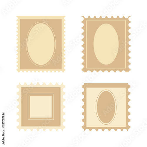 Postage Stamp Icon Set Vector Design.