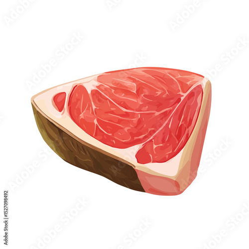 2D flat Cabeluda Slice illustration vector, isolated on a white background.