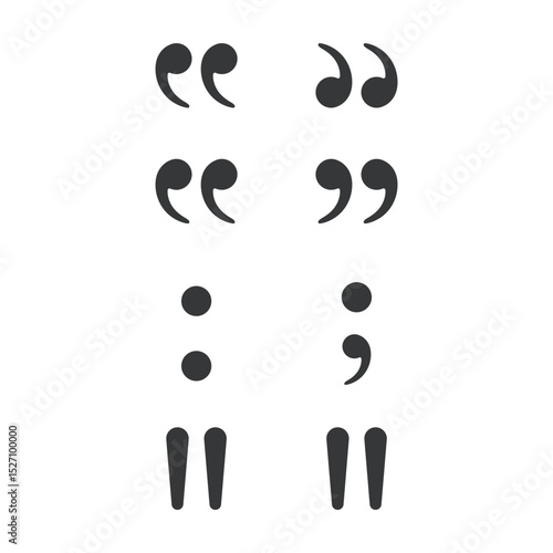 Punctuation Marks Icon Set Vector Design.