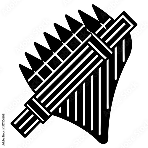 Black and white illustration of a medieval weapon