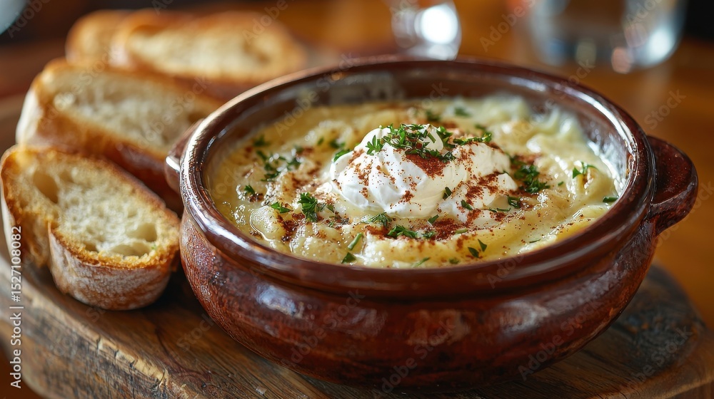 Creamy Potato Soup with Toasted Bread Creamy Potato Soup with Toasted Bread
