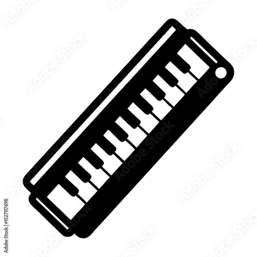 Black and white melodica keyboard instrument icon