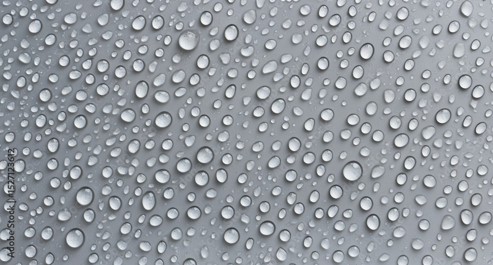 A high-resolution close-up of clear water droplets covering a smooth gray surface, creating a refreshing and textured background. A high-resolution close-up of clear water droplets covering a smooth gray surface, creating a refreshing and textured background.