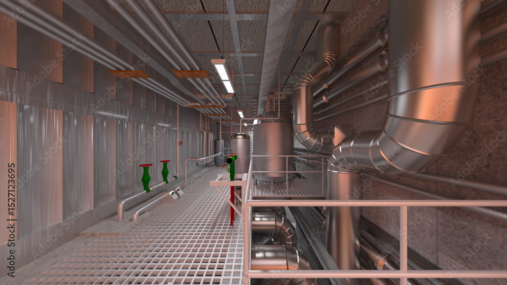 Fototapeta premium 宇宙船通路 3DCGレンダリング