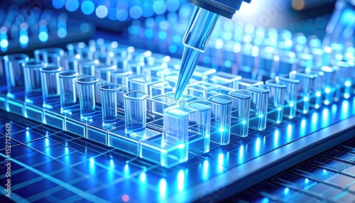Fluid sample channels through microarray chip with fluorescent signal output and nano-grid lines