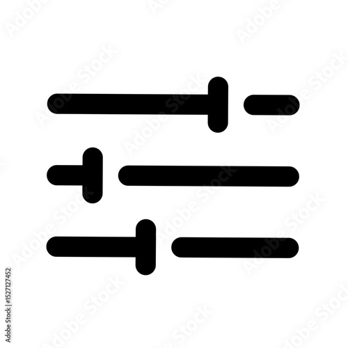 Settings Adjustment Sliders Control Icon, Filter Control Bars Symbol, Equalizer Level Adjuster, 