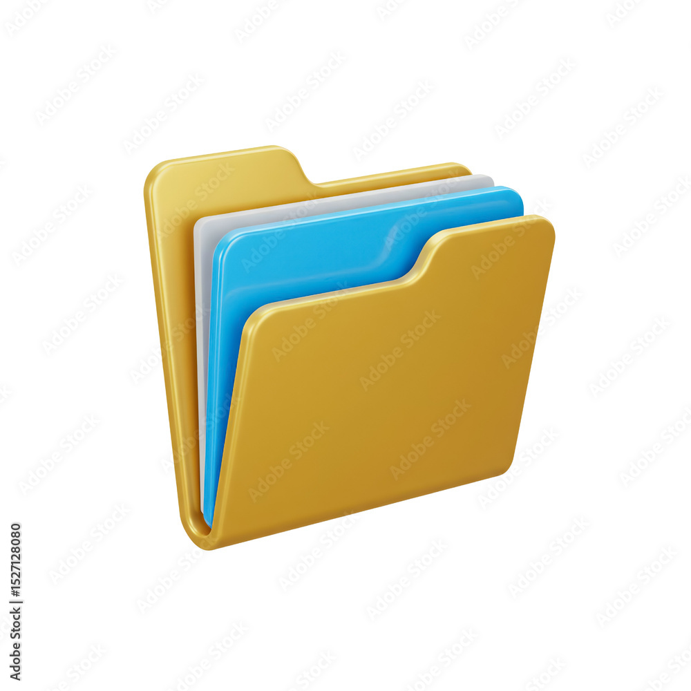 Folder Icon File 3D Rendering On Transparent Background Folder Icon File 3D Rendering On Transparent Background